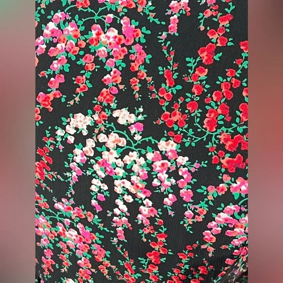 NWT NEW J Crew Sleeveless floral ruffle tiered maxi dress black - Picture 3 of 7